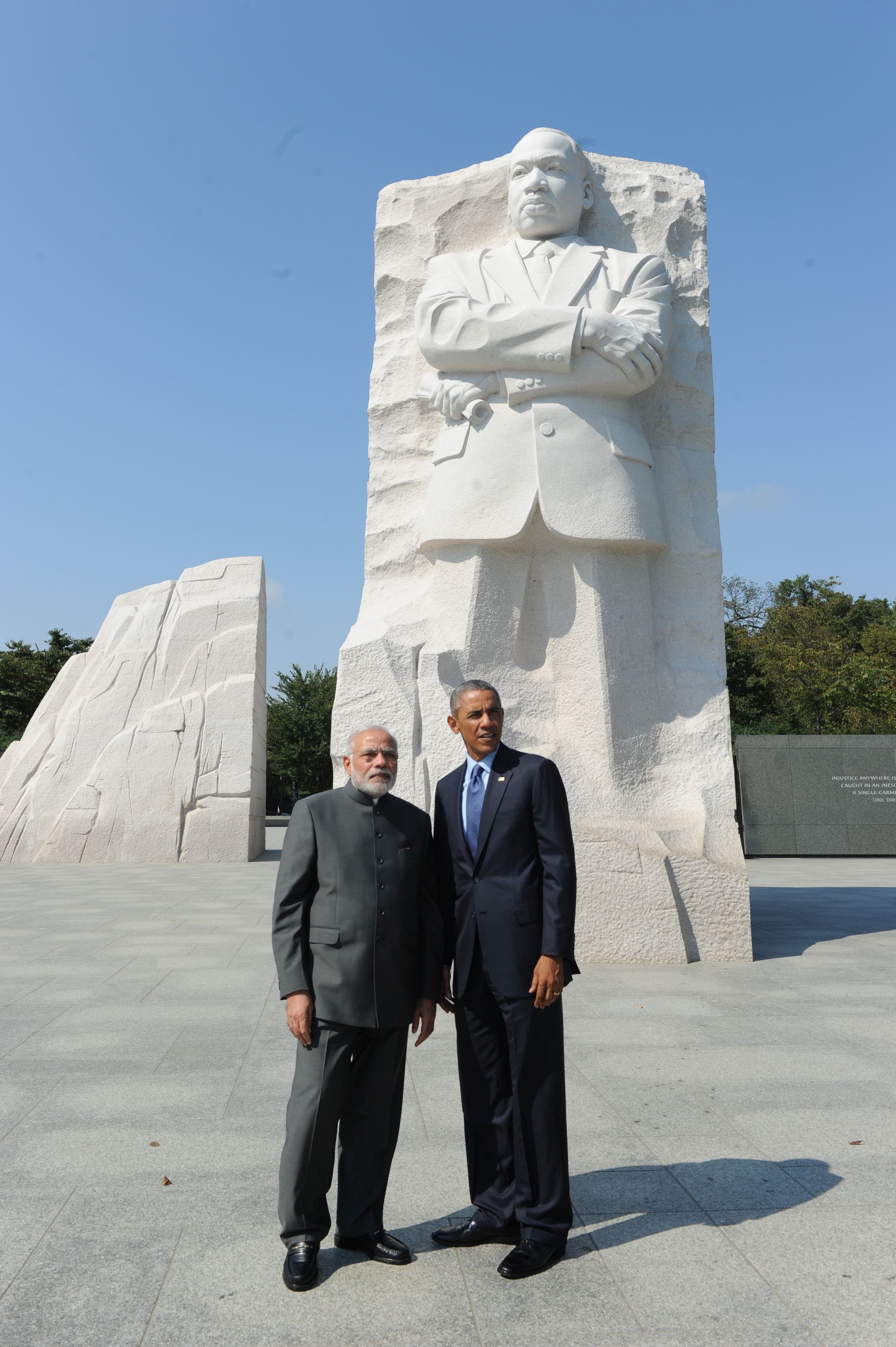 PM with President Obama at Martin Luther Kind memorial